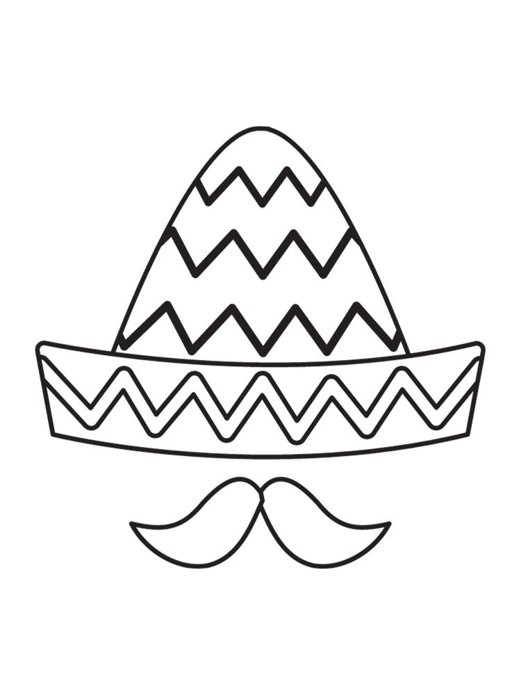 sombrero mustaches easy kids coloring page hispanic heritage month 2023