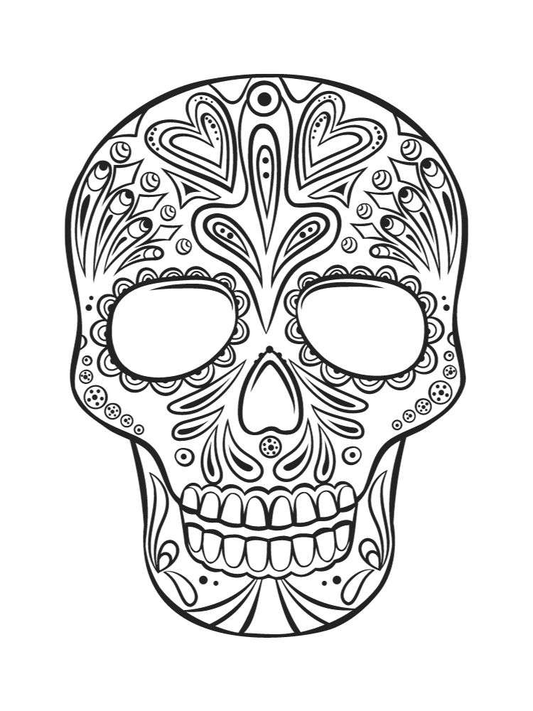 sugar skull coloring page hispanic heritage month latino culture celebration