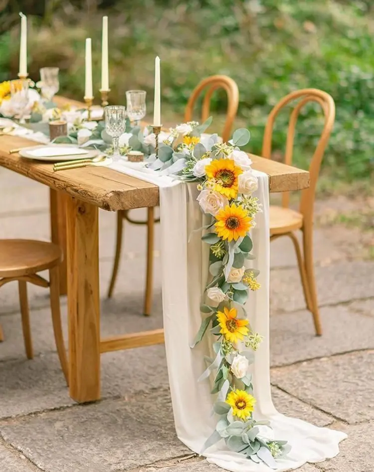 sunflower wedding decoration ideas 2023 table setting