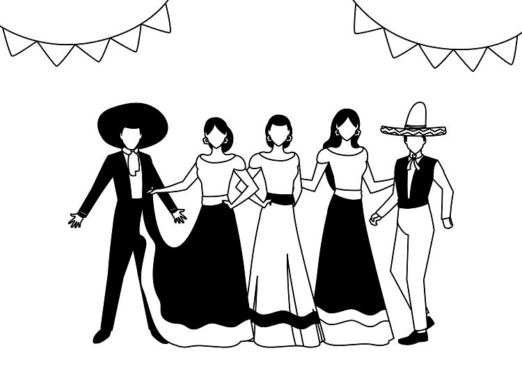 traditional spanish dancers free kids coloring page hispanic heritage month 2023