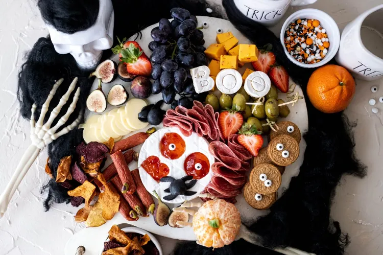 cheese platter halloween charcuterie board food trend 2023