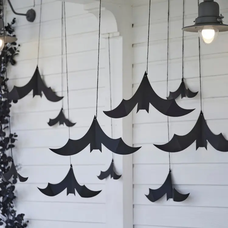 diy halloween decorations for the balcony hanging bats