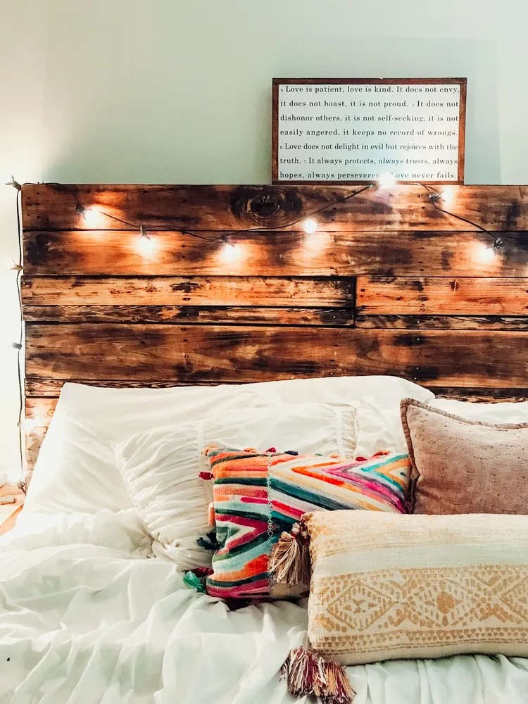 diy pallet headboard rustic bedroom decor how to make an original headboard