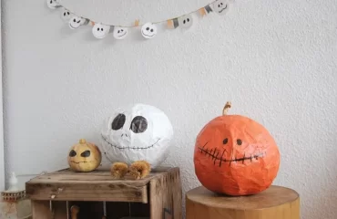 diy paper mache halloween pumpkin ideas crafts for kids home decoration