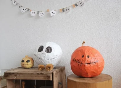 diy paper mache halloween pumpkin ideas crafts for kids home decoration