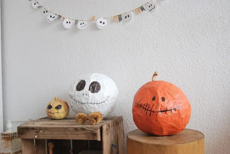 diy paper mache halloween pumpkin ideas crafts for kids home decoration
