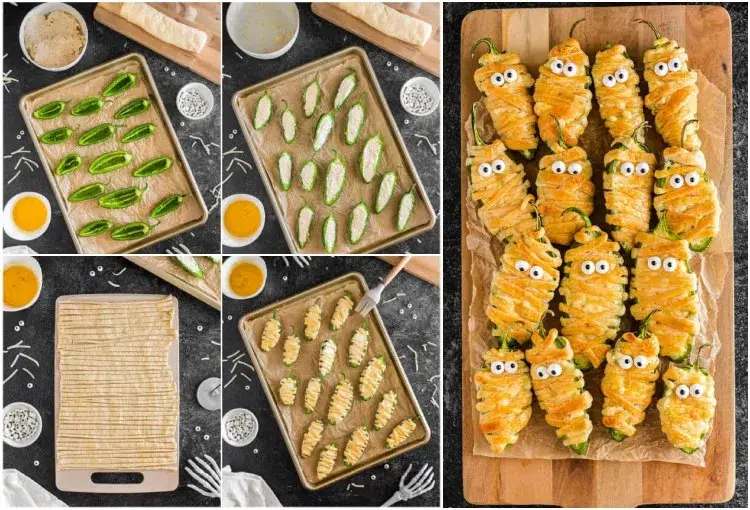easy halloween appetizer recipe for adults mummies jalapeno piments