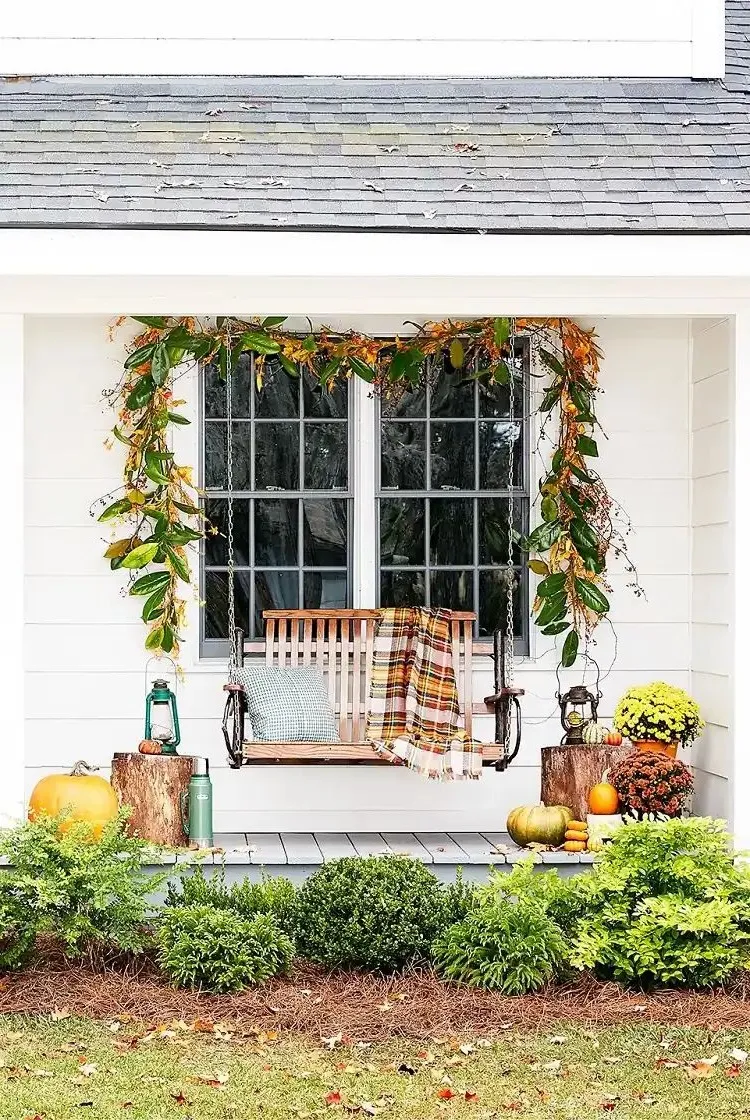 fall decoration ideas for exterior window sill