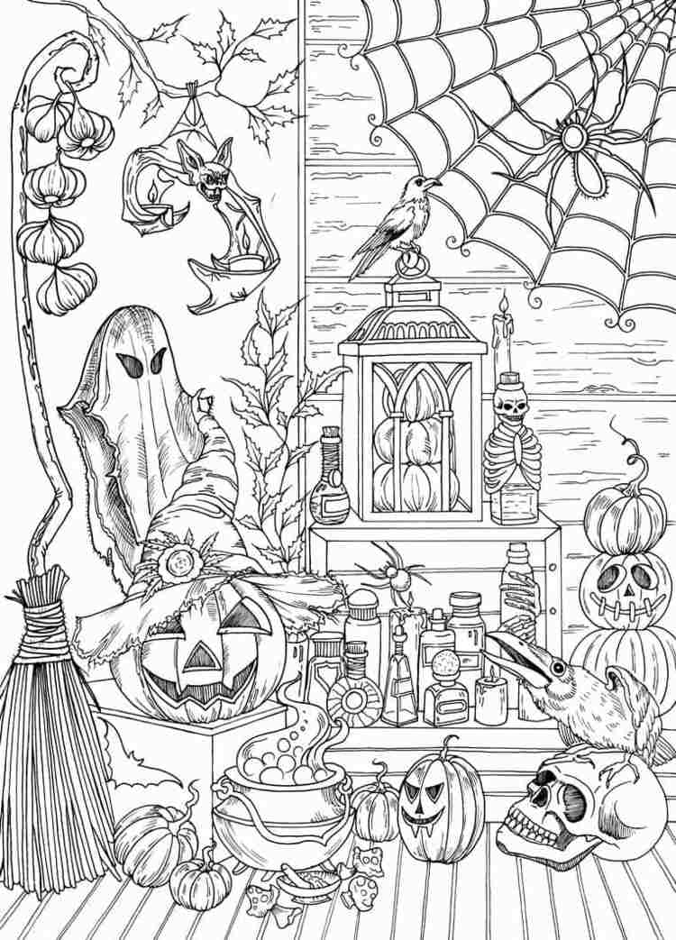 free printable halloween coloring pages for adults