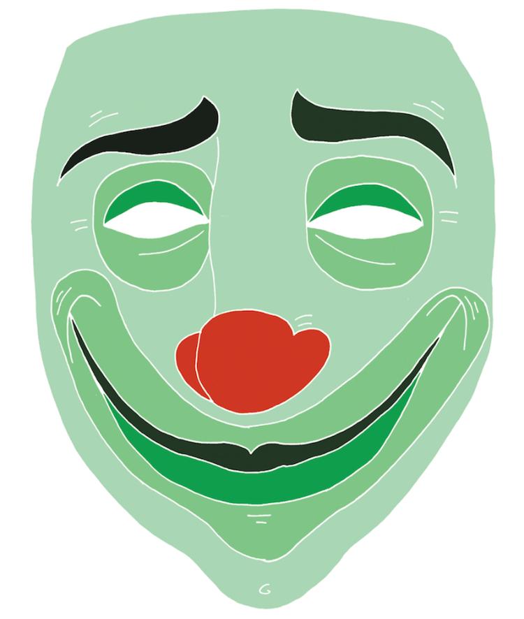 printable halloween mask smiling clown
