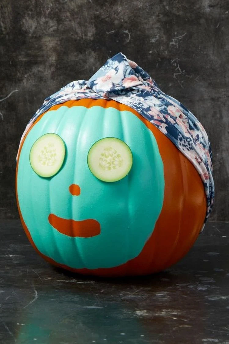 pumpkin painting ideas cool spa pumpkin with face mask