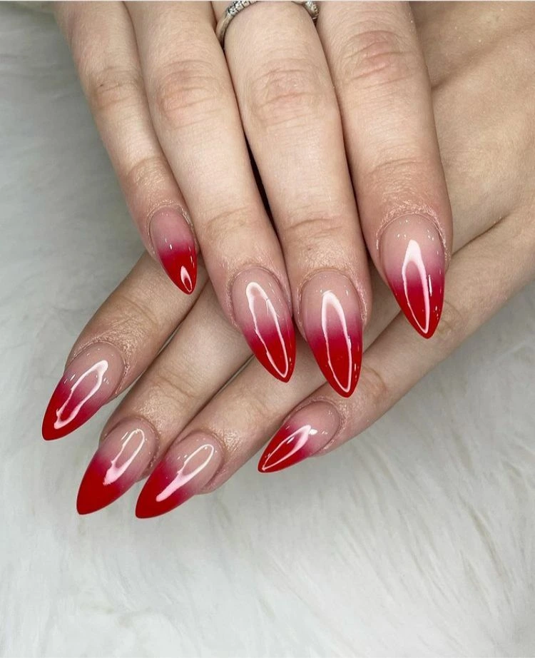 red ombre nails for women over 50