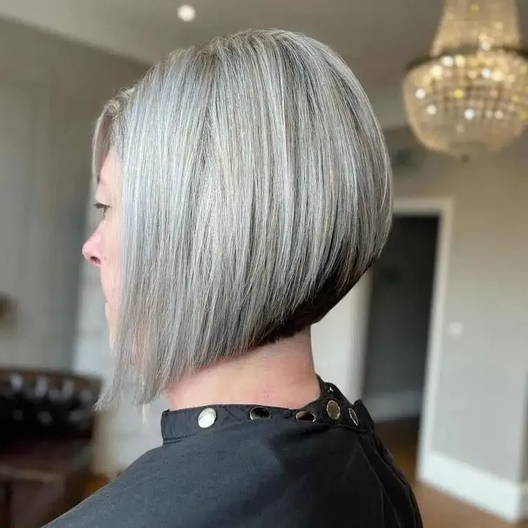 a line bob for women over 50 haircut trend 2023