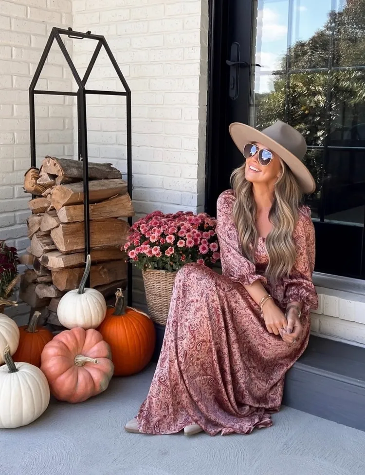autumn maxi dress for women style ideas 2023 outfit