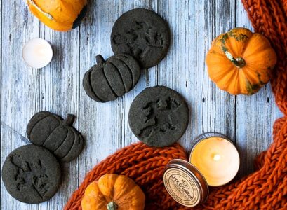 black sesame orange healthy halloween cookies recipe simple trick or treat snack