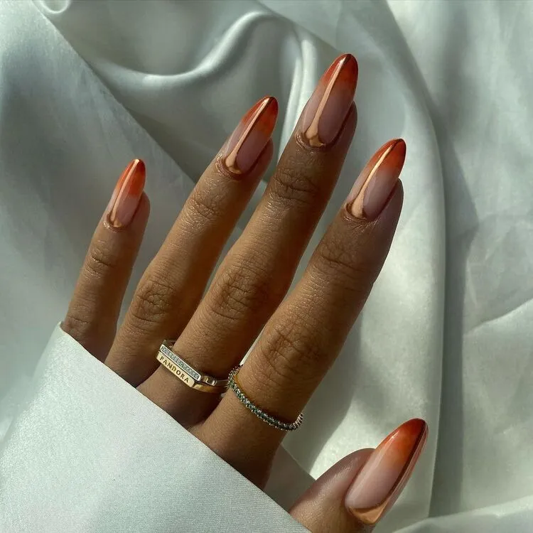 chic fall french nails design