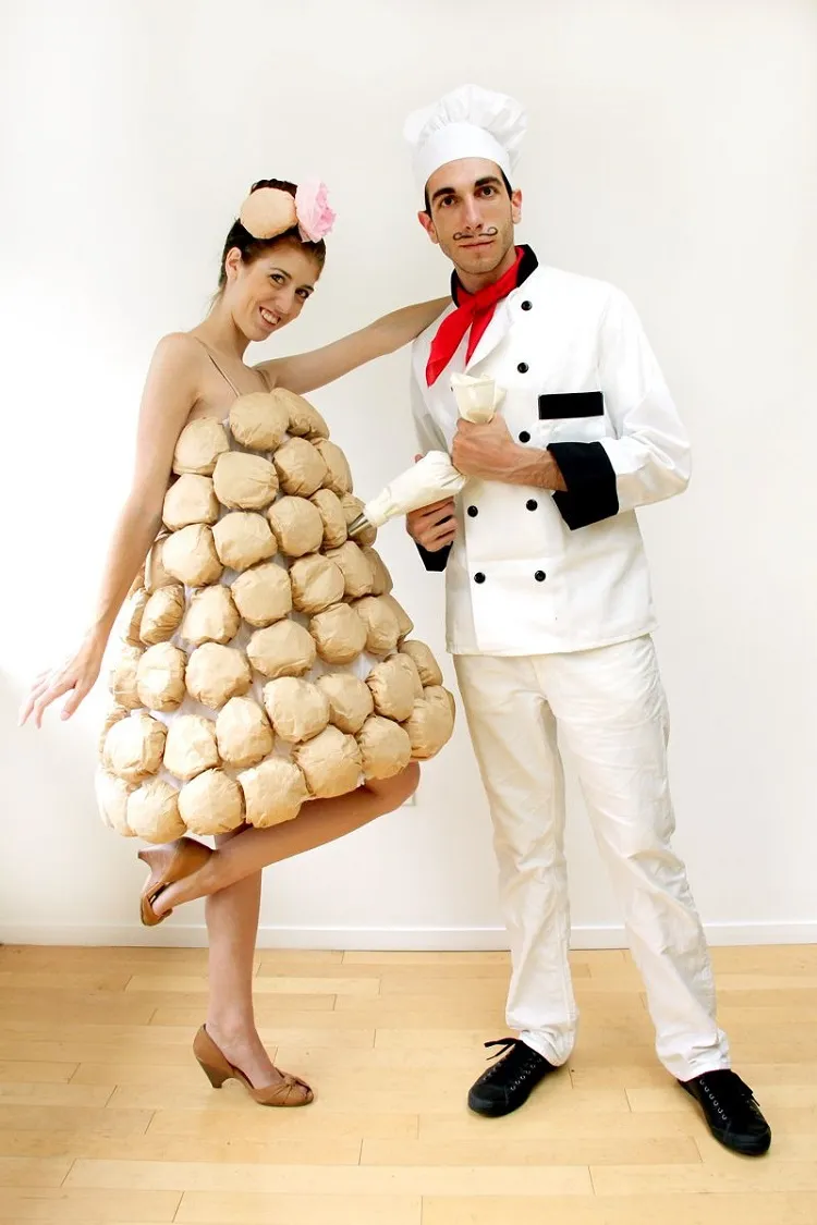 croquembouche french chef maternity halloween costume couples 2023