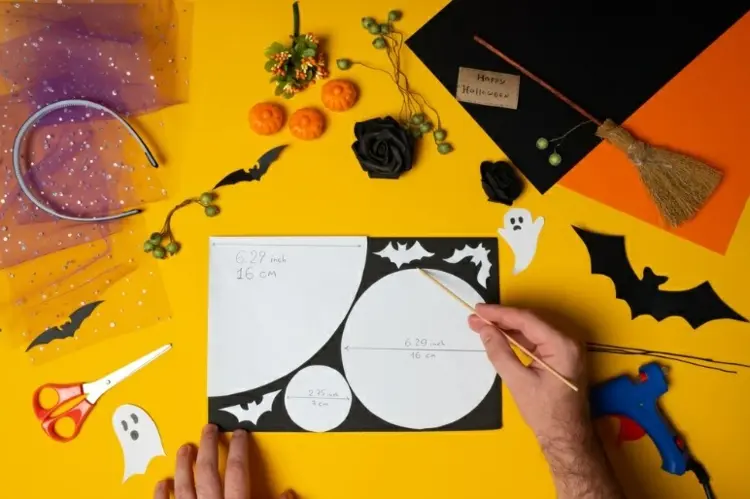 cut out paper circles for the stencils