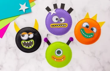 cute monsters from paper plates