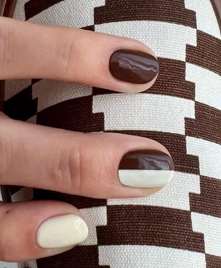dark chocolate nails color combination