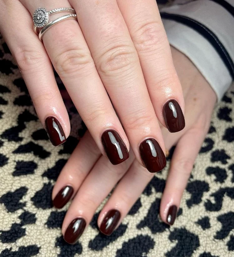 dark chocolate nails trending for fall 2023