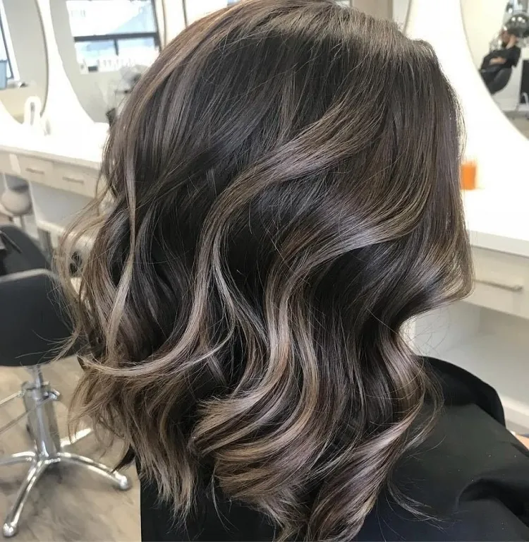 dark hair with silver highlights over 50