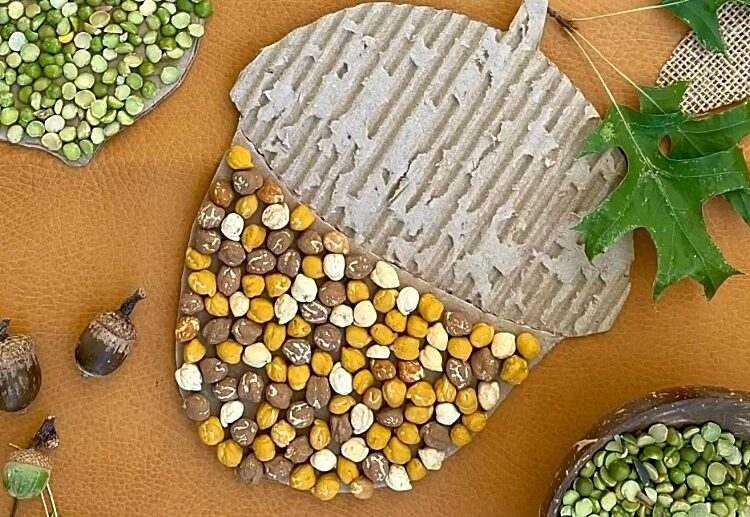 diy cardboard acorns easy fall art ideas kids
