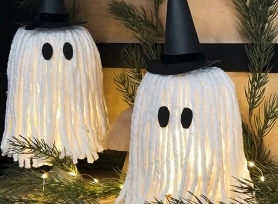 diy ghost lights halloween decoration