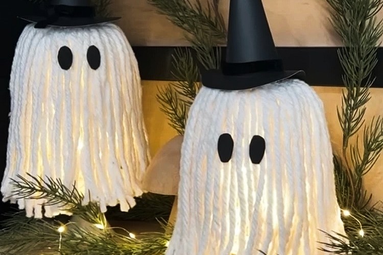 diy ghost lights halloween decoration