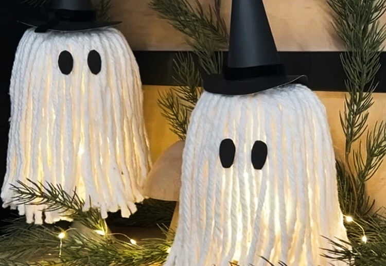 diy ghost lights halloween decoration