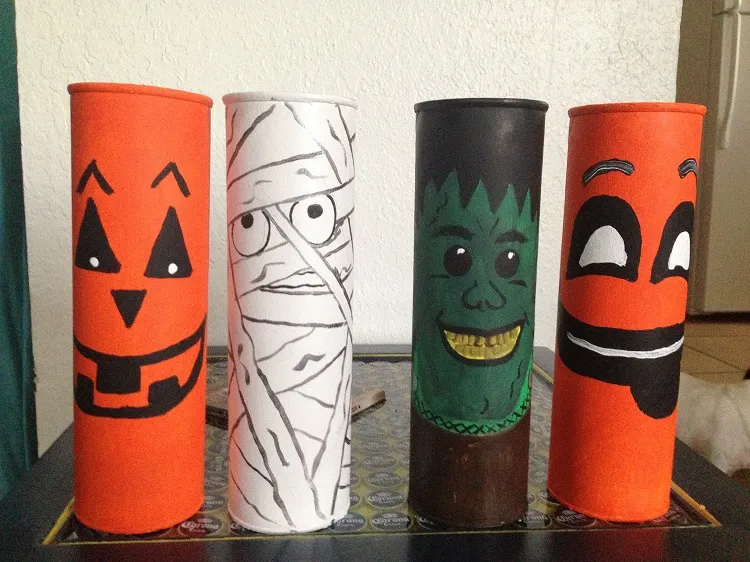 easy halloween crafts with pringles cans