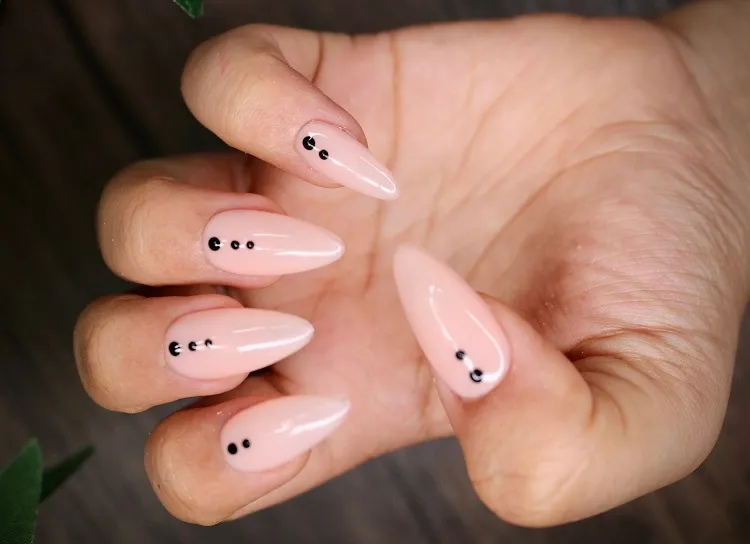 elegant classy nude dot nails design