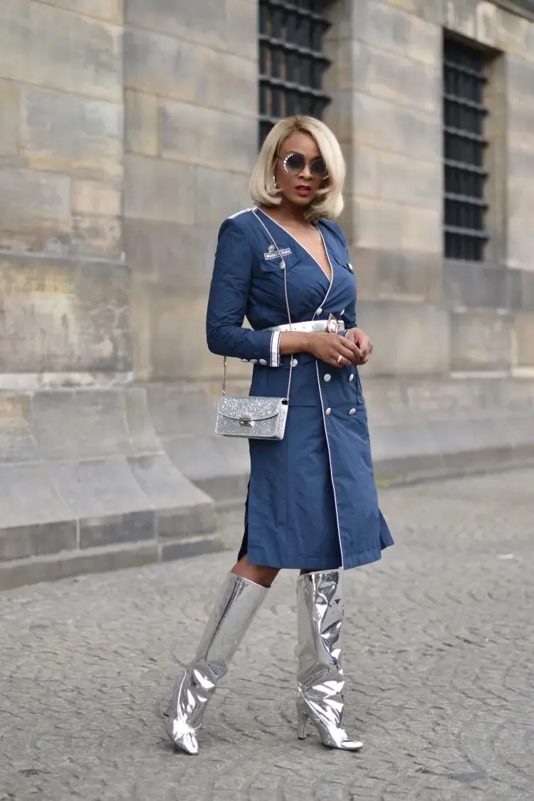 elegant outfit for 50 year old with trendy boots