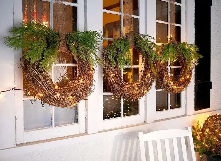 exterior window sill decoration idea christmas