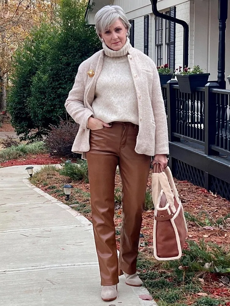 fall colors outfit 60 year old woman mature ladies
