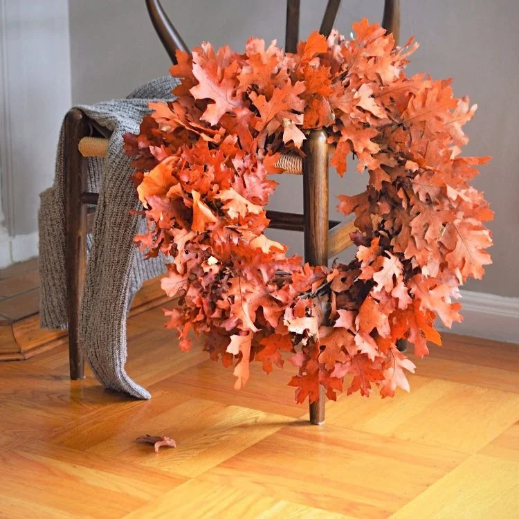 fall craft ideas diy leaves wreath
