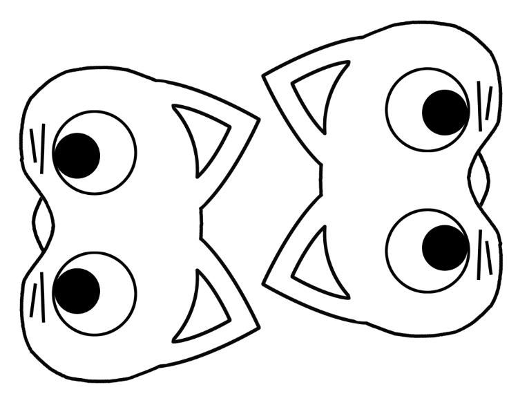 free halloween mask to print and color cats