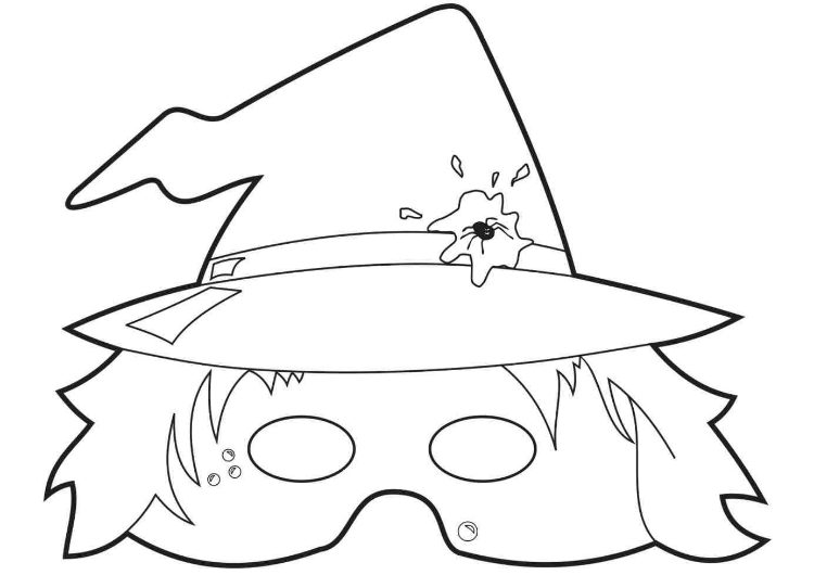 free halloween mask to print and color witch kids craft ideas