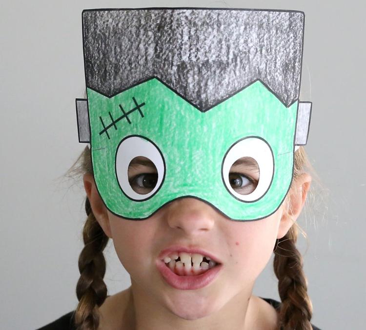 free halloween mask to print cut out and color
