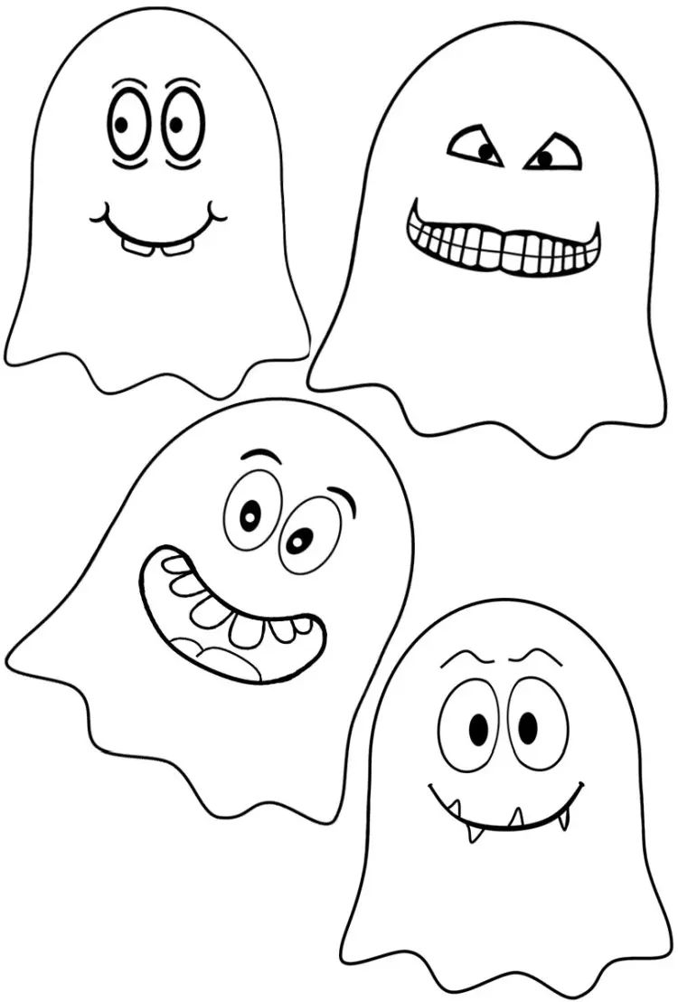 free printable ghost template coloring pages