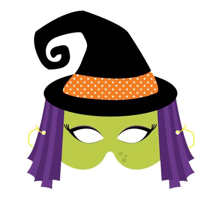 free printable halloween mask witch