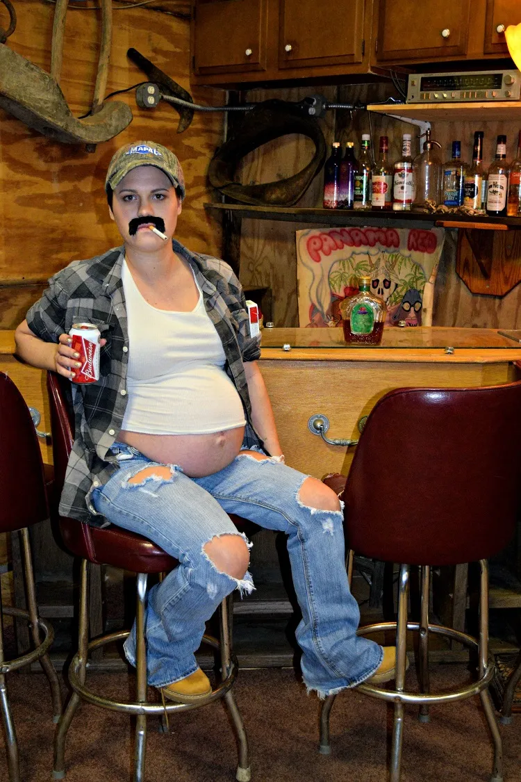fun maternity costume halloween redneck beer belly