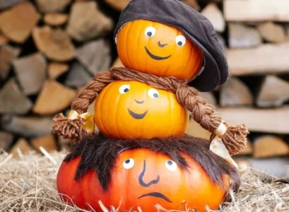 funny pumpkin face painting