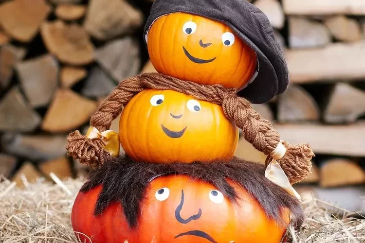 funny pumpkin face painting