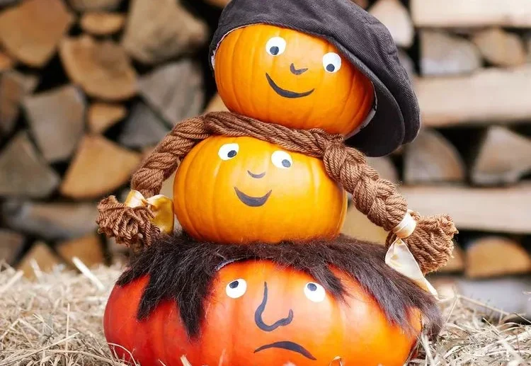funny pumpkin face painting