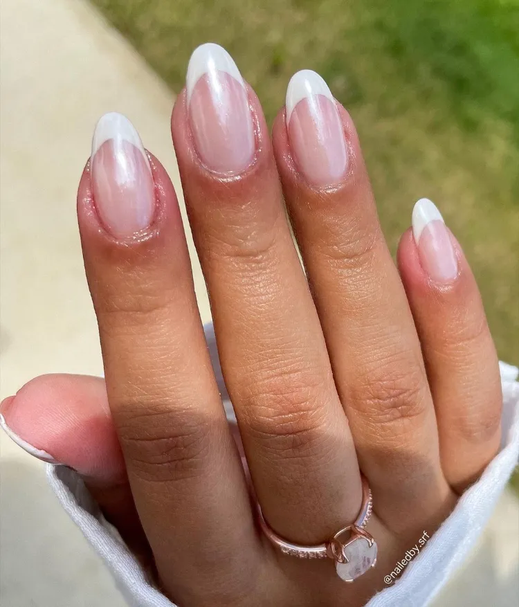 glazed french nails fall 2023 trends