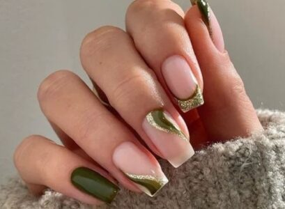 green nail art ideas manicure trend fall winter 2023 2024