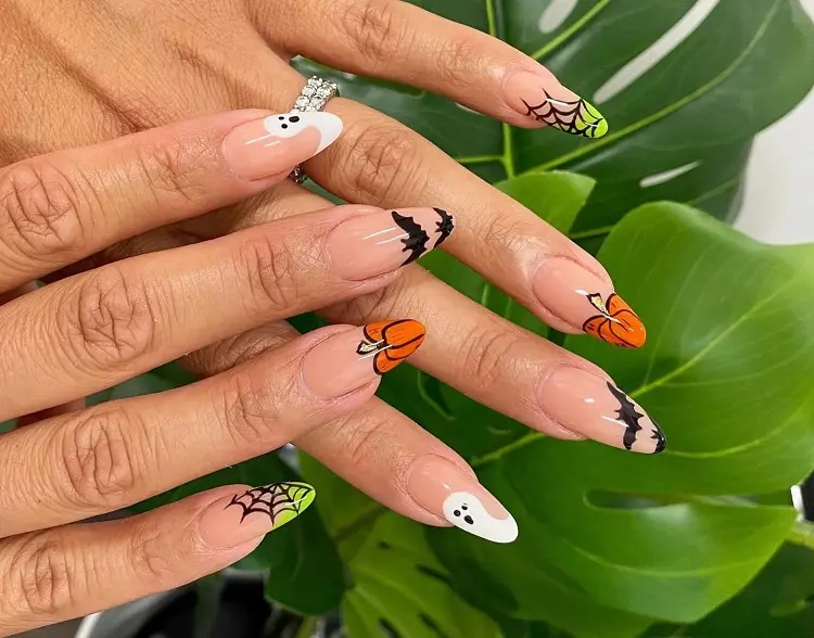 halloween french tip nails spooky season manicure ideas 2023