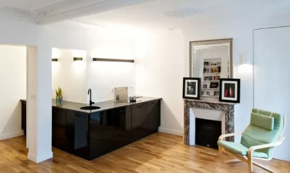 how to furnish a small l shaped kitchen in the open to the living room kitchen in the inverse angle design black 2023