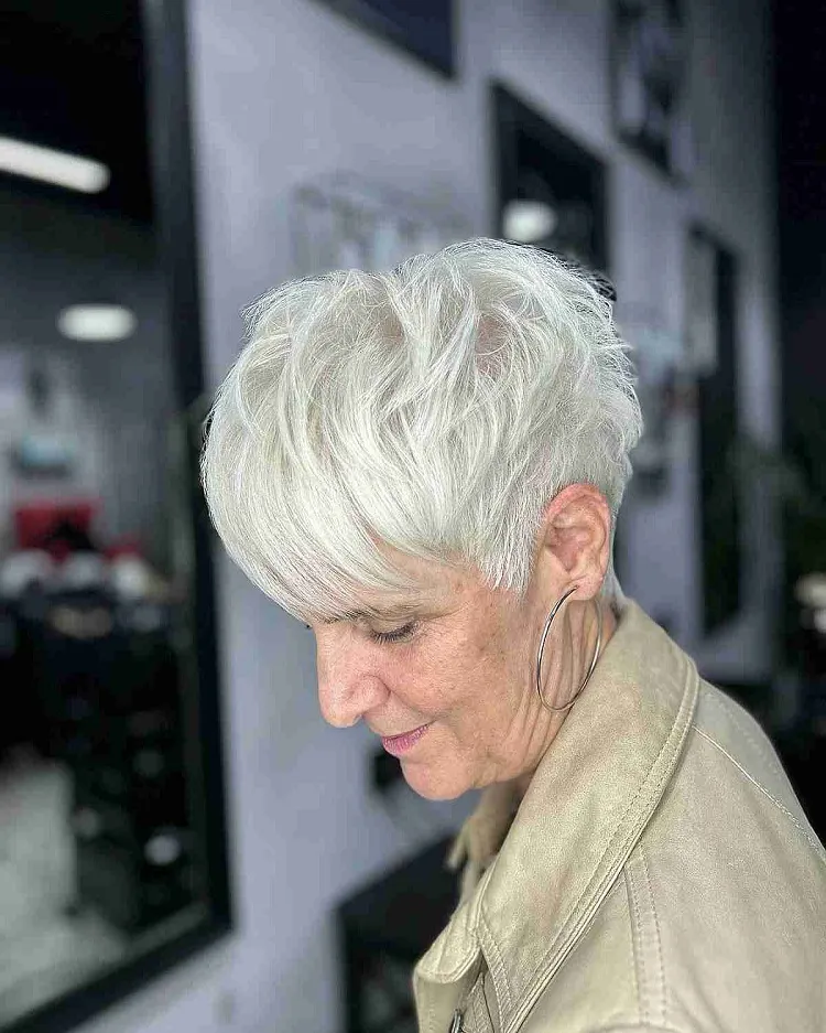 icy platinum blonde hair for women over 60